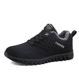 Soft Sole Unisex Casual Sneakers Warm Padded Cotton Shoes Lightweight Flat Walking Trendy Men's Shoes MartLion black 35 
