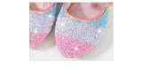 Girls Leather Shoes Princess Children round-Toe Soft-Sole Big girls High Heel Princess Crystal Single MartLion   