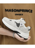 Women Men's Couple Sneakers Mesh Chunky Casual Shoes Autumn Reflective Thick Sole White Flats Platform Mart Lion   