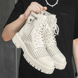 Men's English Style Thick Sole Design Men Boots  Layer Leather Casual Boots