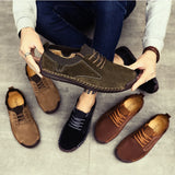 Golden Sapling Retro Men's Casual Shoes Lightweight Leisure loafers Leather sewing Driving Classic Footwear MartLion   