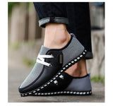 Men's Leather Shoes Casual Loafers Breathable Light Weight White Sneakers Driving Footwear Round Toe Mart Lion   