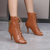 Latin Shoes Ladies Salsa Ballroom Party Women's Boots Yellow Black Girls High Heel Dance Boots MartLion
