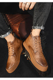 Men's Boots Outdoor Comfy Leather Classic Autumn Shoes Casual Mart Lion   