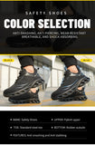 Automatic Lace Up Safety Shoes Men's Puncture Proof Anti-smashing Steel Toe Working Boots Indestructible Sneakers MartLion   