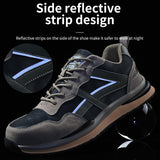 Waterproof Work Safety Shoes Steel Toe Cap Reflective Strip Indestructible Anti-smash Men's Sneakers Construction Footwear Mart Lion   