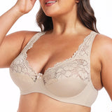 Bras Women Lace Brassiere  Underwear Delicate Pattern Underwired MartLion Beige C 34