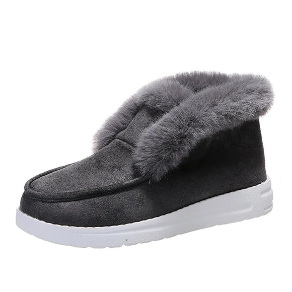  Ladies Ankle Boots Women Winter Warm Plush Fur Snow Suede Leather Shoes Ladies Slip Footwear MartLion - Mart Lion