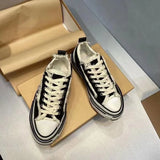  Student Couple's Thick Sole Inner Elevated Vulcanized Bottom Tassel Beggar Shoes Women's Casual Canvas MartLion - Mart Lion