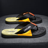 Men's Flip Flops Summer Beach Flip Flops Breathable Casual Beach Slippers Summer Outdoor Slides Mart Lion Orange 39 