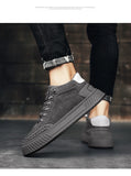 Winter Trendy Black Sneakers Men's Non-slip Flat Shoes Leather Casual Footwear Zapatillas Hombre MartLion   