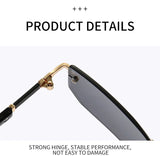 Rimless Sunglasses Rectangle Popular Women Men's Shades Small Square Summer Traveling MartLion   