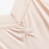 Summer  Lace Silk Nightgown Women V-neck Sleeveless Short Mulberry Silk Thin Slip Underdress MartLion   