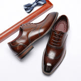 Luxury Genuine Leather Shoes Men's Dress British Vintage Carving Wingtips Brogues Formal Mart Lion   
