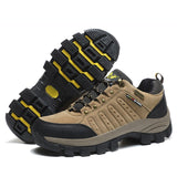 Men's Hiking Shoes Outdoor Anti Slip Hiking Boots Trekking Lace-Up Mountain Climbing Mart Lion Khaki Eur 36 