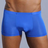 men's transparent underwear boxer Shorts Trunks ice silk Male panties underpants Gay underwear penis MartLion 490Blue XXL 