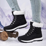 Women Snow Boots Female Winter Casual Shoes Outdoor Youth Mid-Calf Boots Waterproof Plush Ladies Cotton-padded Shoes MartLion   