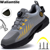 Safety Shoes Men's Puncture Proof Construction Work Boots Lace Free Steel Toe Anti-smash Indestructible Sneakers MartLion   