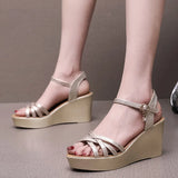 Wedge Heel Sandals Women Summer High Heel Shoes Platform Open Toe MartLion   