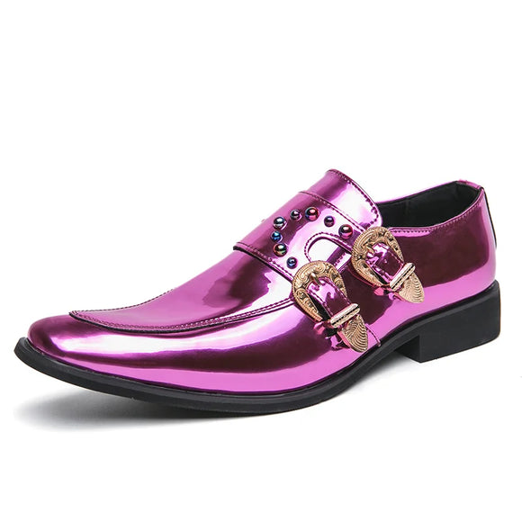 Men's Formal Shoes Luxury Brand Point Toe Chelsea Couples Glitter Leather Party Zapatos De Vestir MartLion fenjin 5531 41 CHINA