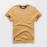 Men's Solid T-shirt Cotton t shirt Men Causal O-neck Basic shirt Male MartLion Lyellow61 M 