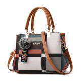 Luxury Handbag Women Stitching Wild Messenger Bags Plaid Shoulder Bag Female Totes Checked Handbag Mart Lion Brown China 