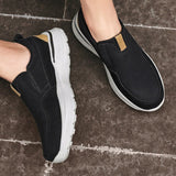 Leather Men's Casual Shoes Brown Black Slip On Sneakers Outdoor Jogging Lightweight Running Sport Mart Lion   