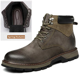 Natural Leather Winter Boots Genuine Cow leather Warm Men's Winter Shoes MartLion grey 38 
