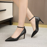 Elegant women's high heels pointed shoes genuine leather party MartLion   