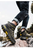 Men's Hiking Shoes Breathable Outdoor Hiking Boots Lace Up Trekking Outdoor Non-slip Mountain Mart Lion   