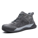 Work Safety Shoes Men's Boots High Top Work Sneakers Steel Toe Cap Anti-smash Puncture-Proof Indestructible MartLion 515 Gray 43 