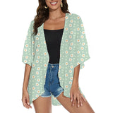 Summer Long Flowy Cover Up Tops Coat Outwear Blouse Bohemian Bikini Hawaii Chiffon Shirt Beach Party MartLion KWDTD2409125 XXXL 