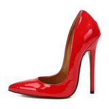 High Heels Shoes Women Pumps Large White Stiletto Heel Patent Leather Office Wedding Shoes Hey MartLion