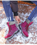 Women Boots Waterproof Snow Boots Warm Plush Winter Shoes Mid-calf Non-slip Winter Female MartLion   