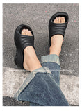Pink Women Slippers Summer Platform Wedges Slippers Casual Designer Slides Beach Sandals Chaussure Femme Mart Lion   