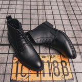 Formal Leather Chelsea Boots Men's Elegant Autumn Shoes Dress Ankle Leisure Oxfords Mart Lion   