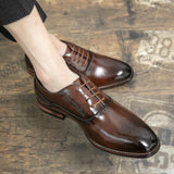 British Men's Dress Shoes Classic Formal Split Leather Elegant Sapato Social Masculino Mart Lion   