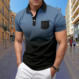 Men's Short sleeved Polo Shirt Summer European and American Street Casual Pocket Lapel Top Men's MartLion