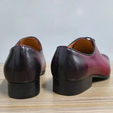 Shoes Oxfords Leather Shoes for Men t Red Social Wedding Evening Party Lace Up MartLion