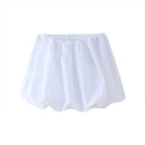 Women Solid Pleated Mini Skirt Vintage Elastic Waist Female Chic Lady Skirts MartLion   