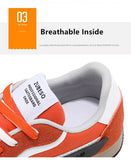Retro Orange Men's Sneakers Breathable Mesh Casual Lace-up Flat Shoes zapatillas hombre MartLion   