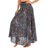 Summer Long Skirts Women Bottom Vintage Two Way Wear Beach Dress MartLion S01004-dark blue One Size 