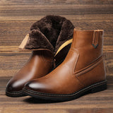 Men's Winter Boots Vintage Ankle Warm Men's Winter Shoes MartLion   