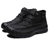 Men's Ankle boots Genuine Leather Outdoor Shoes Low-Top Combat Safety Rubber Sole Mart Lion   