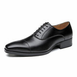 Oxford Shoes Men's Luxury Genuine Leather Wedding Classic Square Toe Dress Mart Lion   