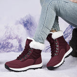 Women Snow Boots Female Winter Casual Shoes Outdoor Youth Mid-Calf Boots Waterproof Plush Ladies Cotton-padded Shoes MartLion   