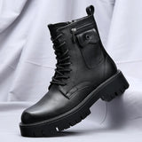 Men's English Style Thick Sole Design Men Boots Layer Leather Casual Boots MartLion