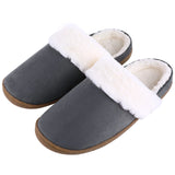 Women's Cotton Slippers Winter Warm Fur Home Slippers Indoor House Shoes Outdoor Antiskid Rubber Sole Plush Slipper MartLion Grey 250(fit36-37) CHINA