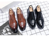Oxford Dress Shoes Men's Leather Suit Footwear Wedding Formal MartLion   