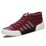 Green High-Top Canvas Shoes Men's Winter Sneakers Warm Fur Shoes Lace-up Casual Sneaker Man MartLion Wine Red-23805 40 CHINA